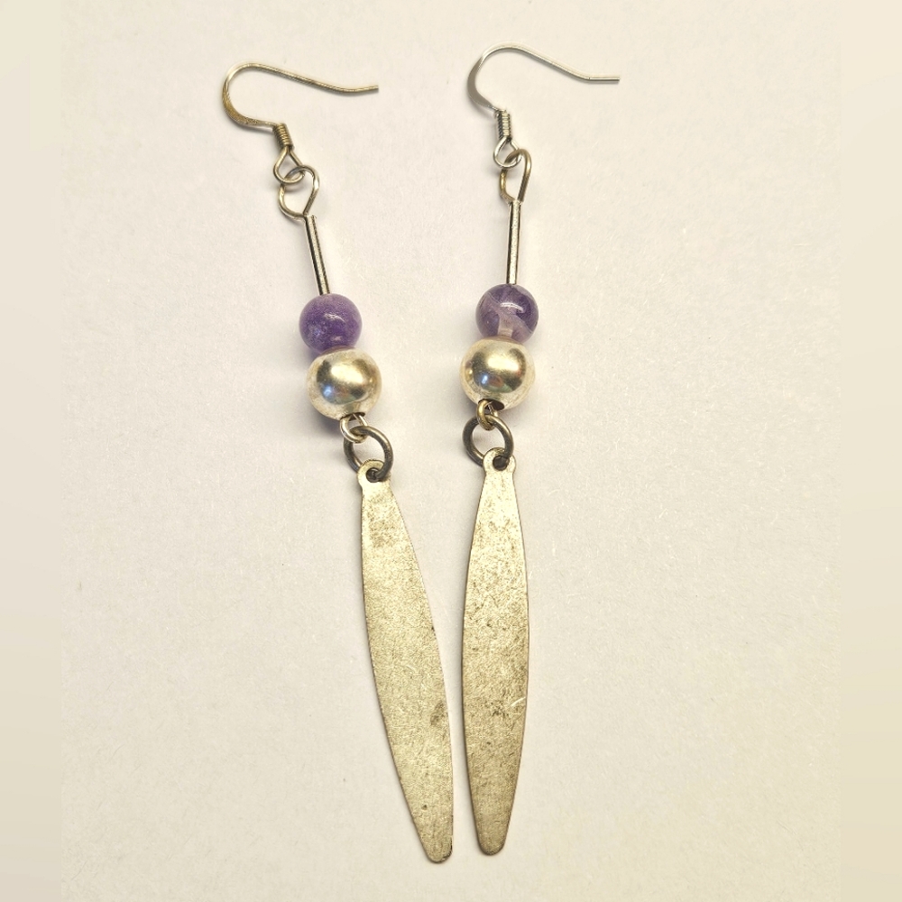 Long Beaded Fluorite Earrings